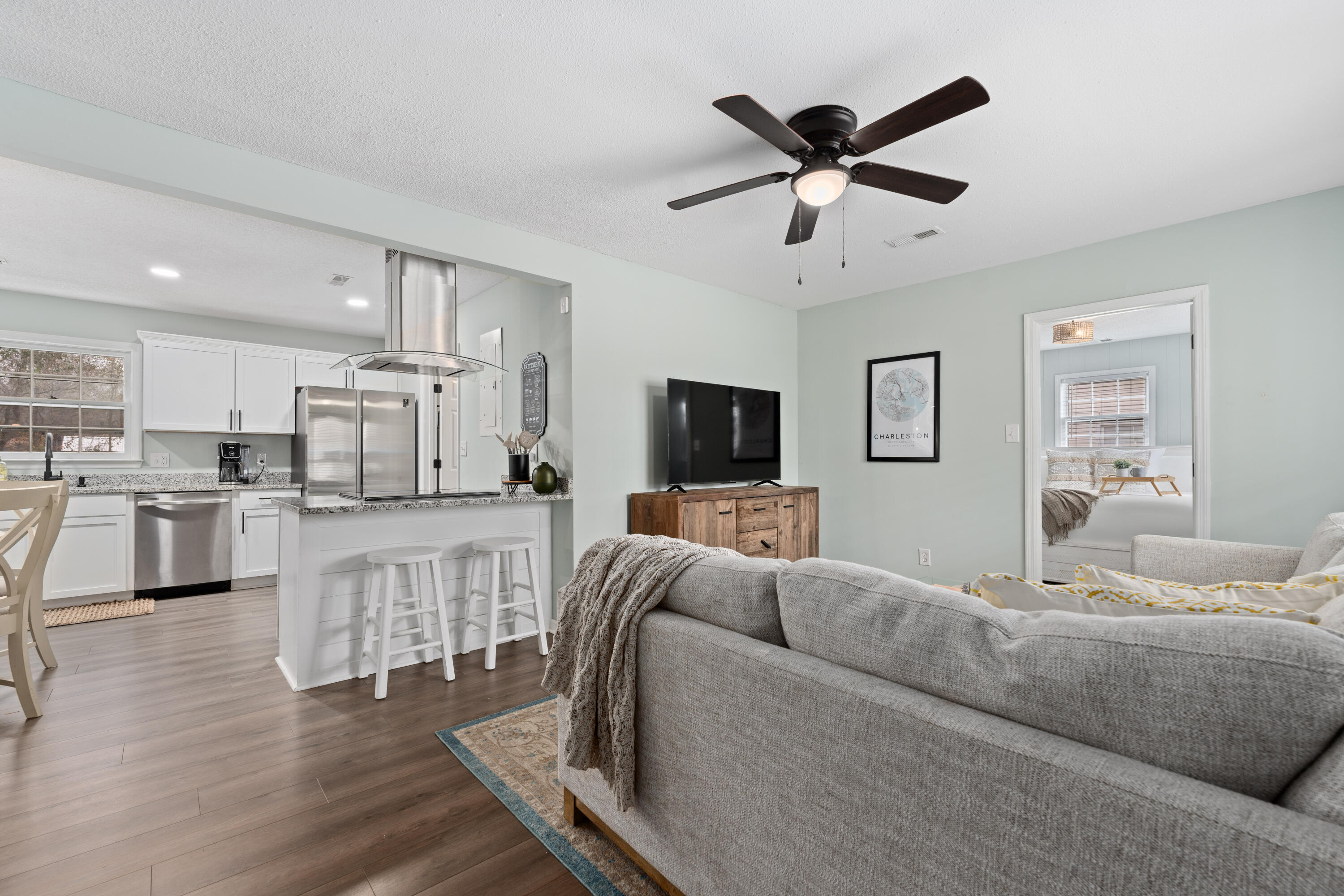 living room to kitchen