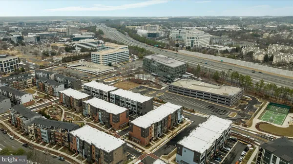 an aerial view of a city