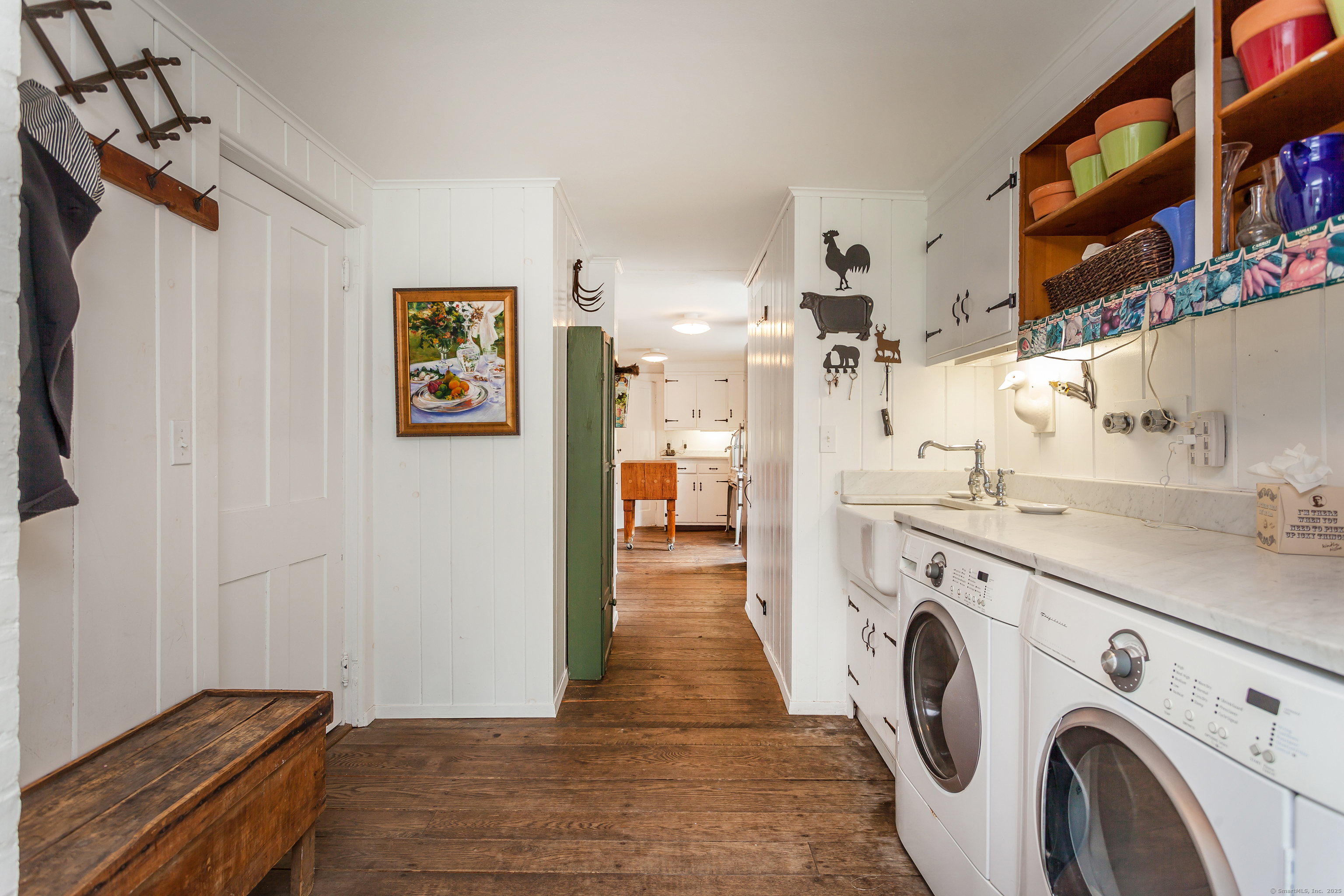 12 South Kent Road New Milford, CT 06755 - Photo 14 of 31 a view of hallway with washer and dryer