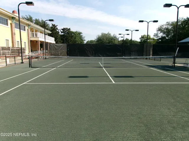 a view of a lake with a outdoor space