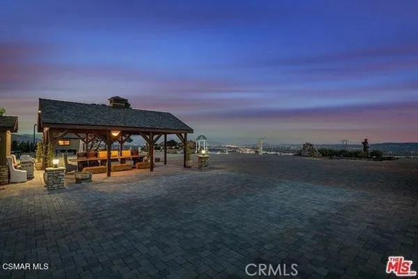 a view of an outdoor seating area