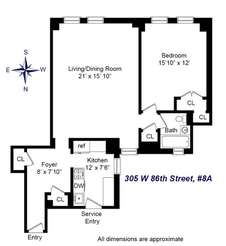 $797,000 | 305 West 86th Street, Unit 8A | Upper West Side