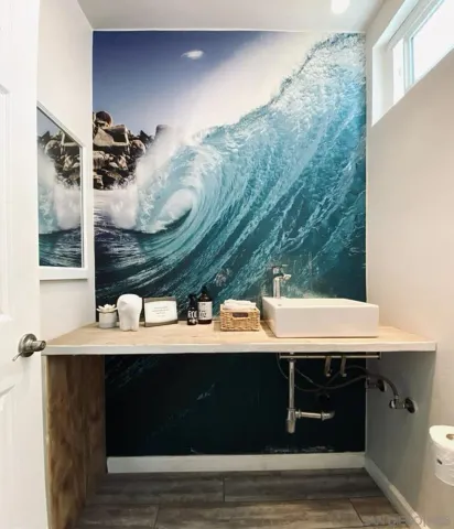 a room with a table and chairs