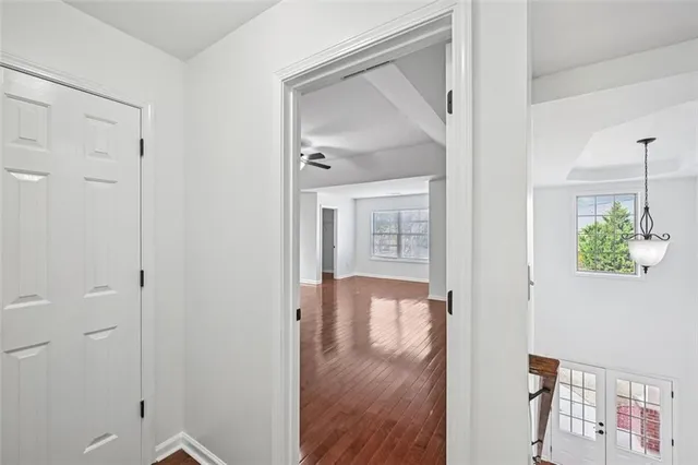 a view of a room with racks on the wall