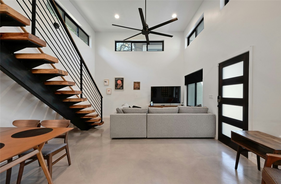 407 South Park Drive, Unit 2 Austin, TX 78704 - Photo 7 of 25 a living room with furniture and a flat screen tv