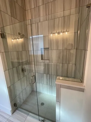 a bathroom with a shower