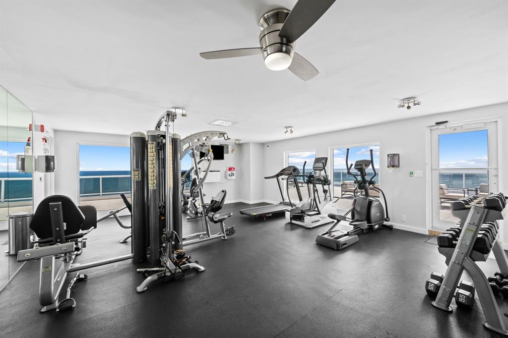 2841 North Ocean Boulevard, Unit 1710 Fort Lauderdale, FL 33308 - Photo 26 of 34 a view of a room with gym equipment