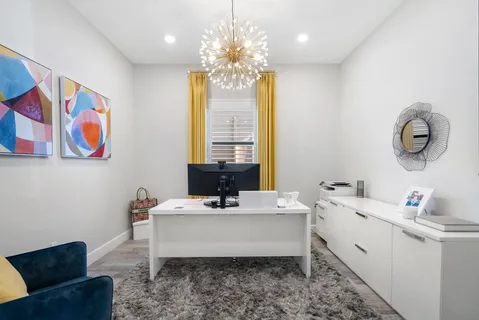 a very nice looking room with a large window