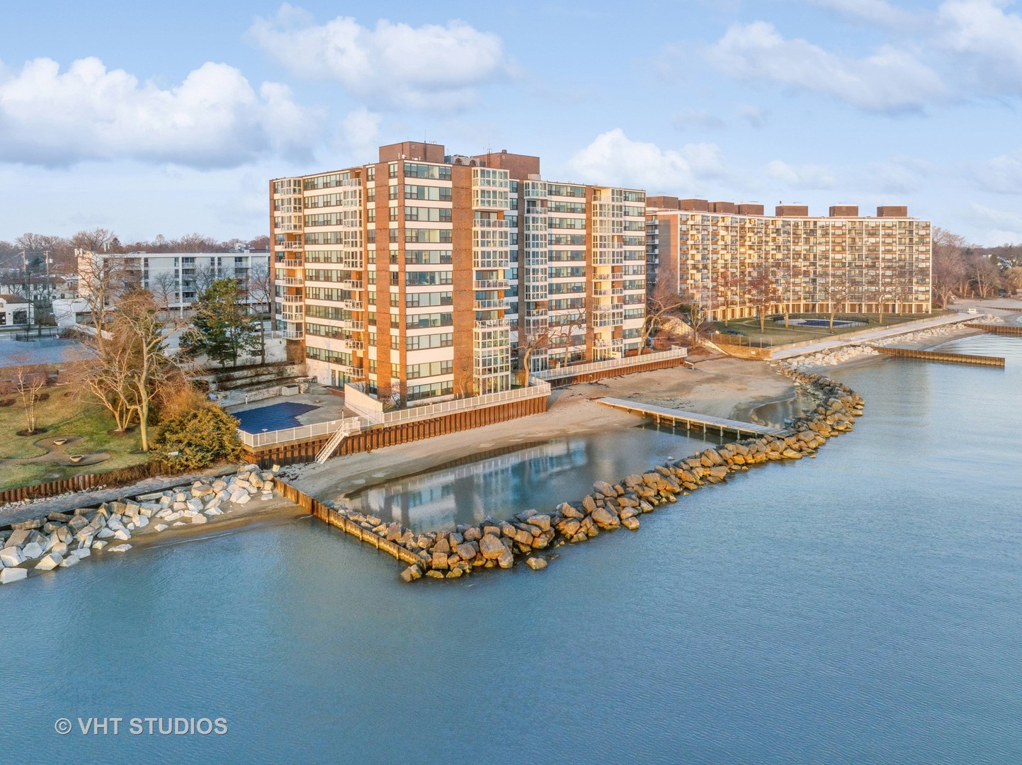 a view of a balcony with city view
