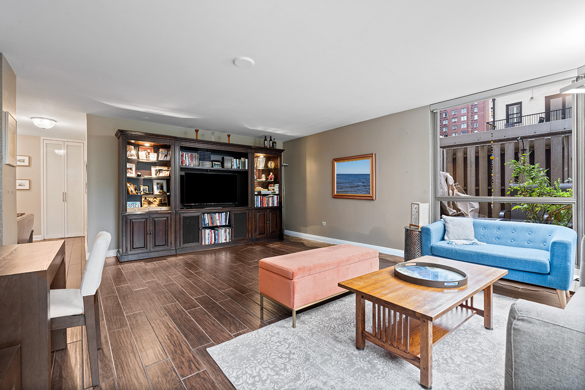 1310 North Ritchie Court, Unit 3A Chicago, IL 60610 - Photo 8 of 23 a living room with furniture and a flat screen tv