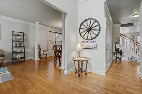 a view of livingroom with furniture and wooden floor