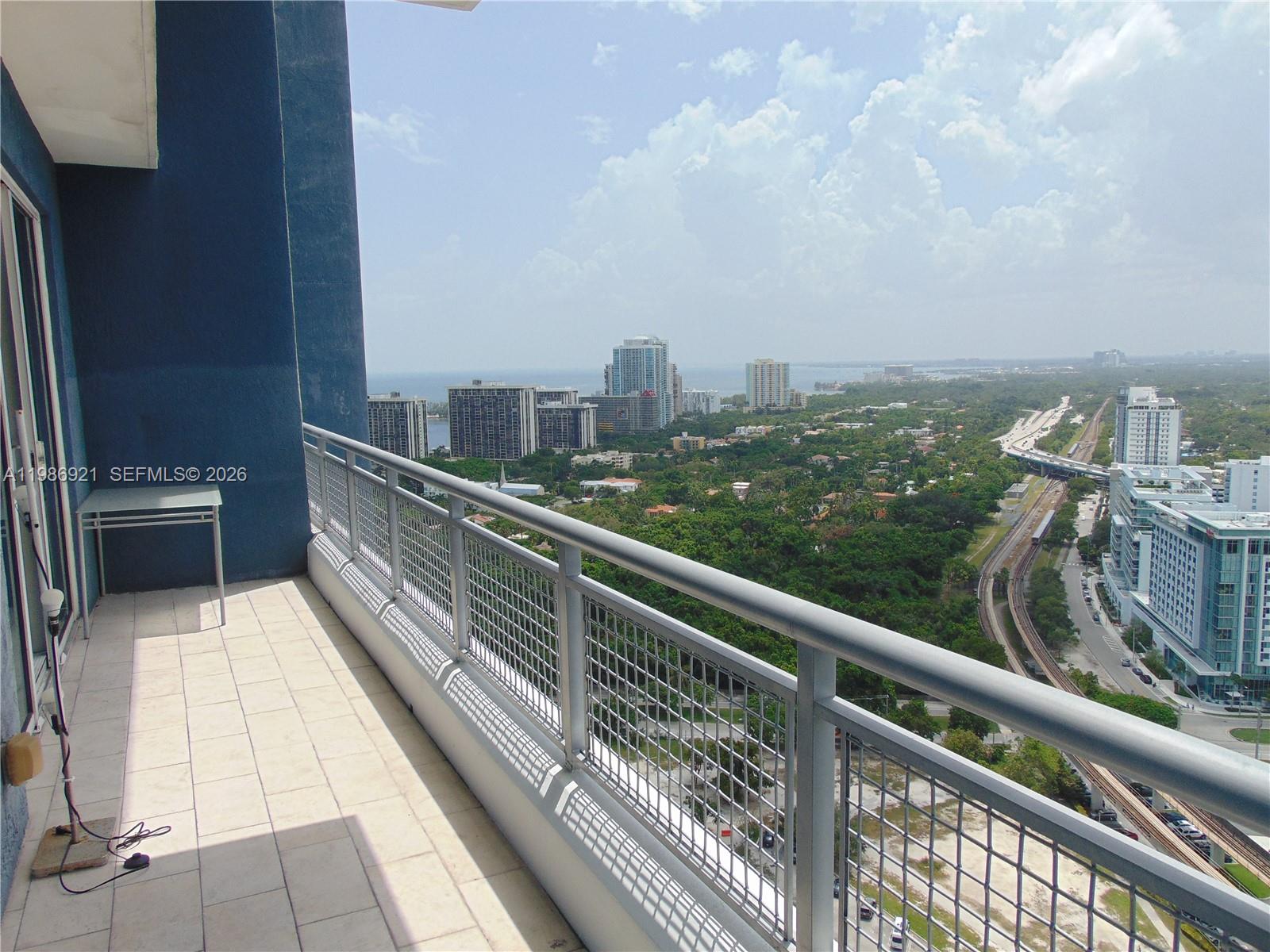 a view of balcony with city view