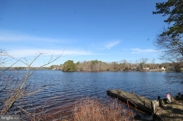 a view of a lake with a mountain