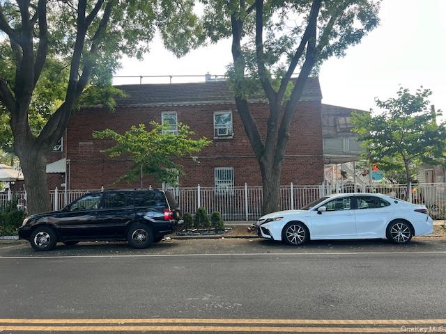 a car parked in front of a house