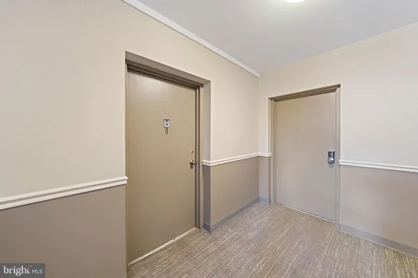 a view of small space with wooden floor