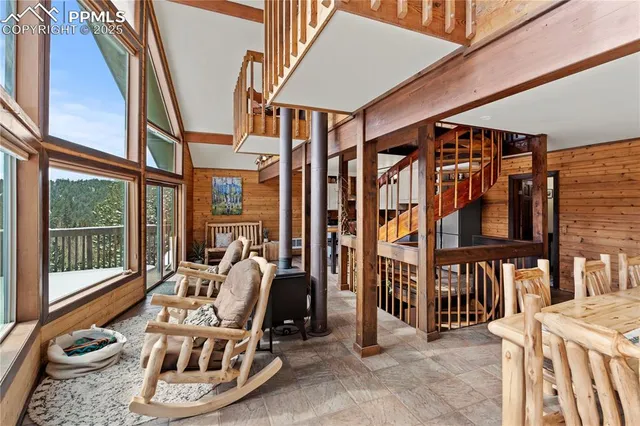 a living room with furniture