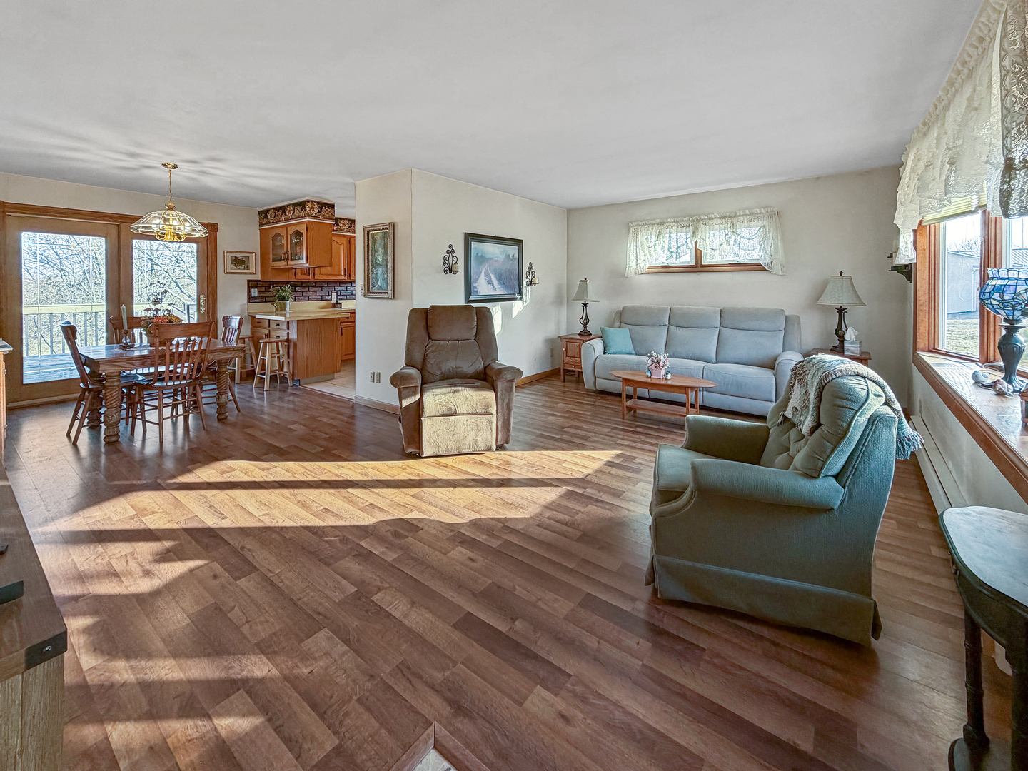 6057 North Lake Road Lena, IL 61048 - Photo 9 of 22 a living room with furniture and a wooden floor