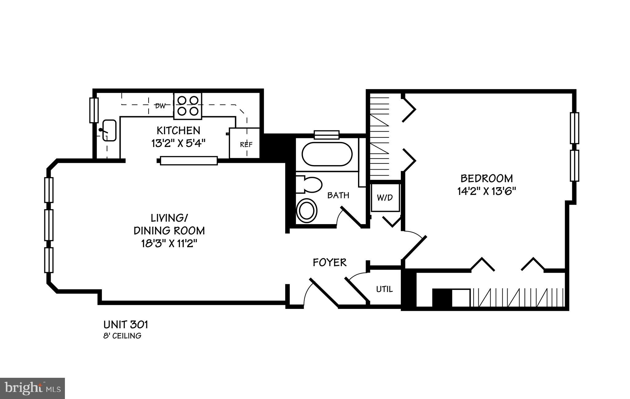 1661 Park Road Northwest, Unit 301 Washington, DC 20010 - Photo 16 of 16 Floor Plan