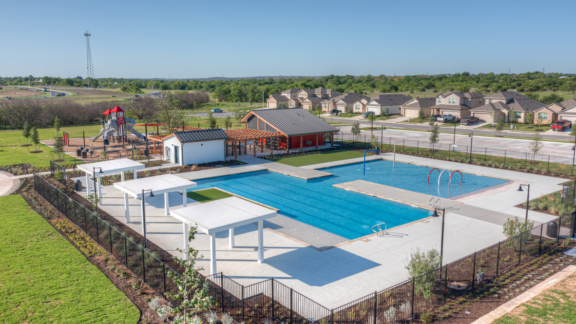 568 Globe Mallow Circle Kyle, TX 78640 - Photo 16 of 21 a view of a city from a terrace