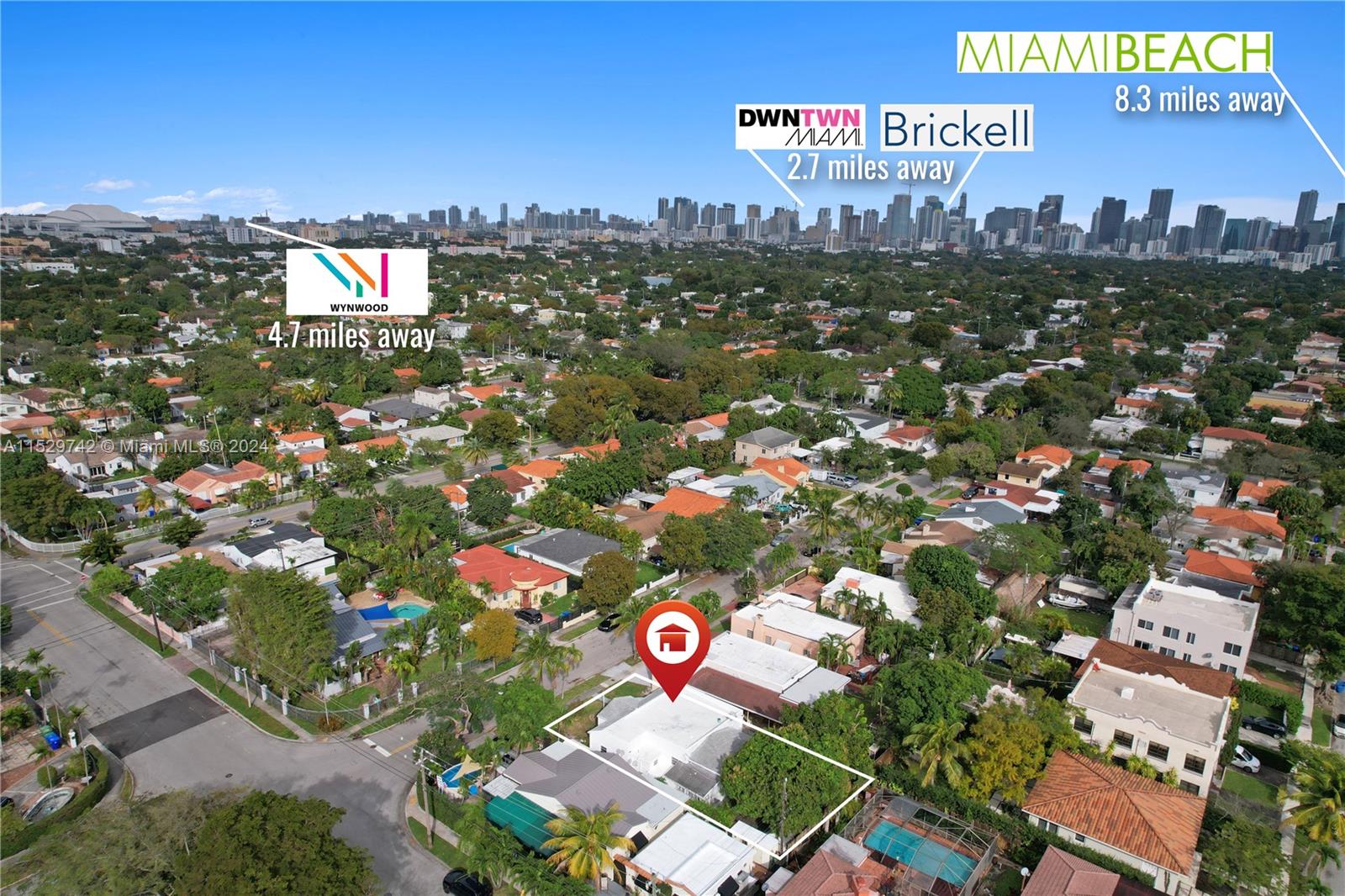 1886 Southwest 16th Terrace Miami, FL 33145 - Photo 2 of 14 an aerial view of a city