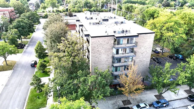 an aerial view of a house
