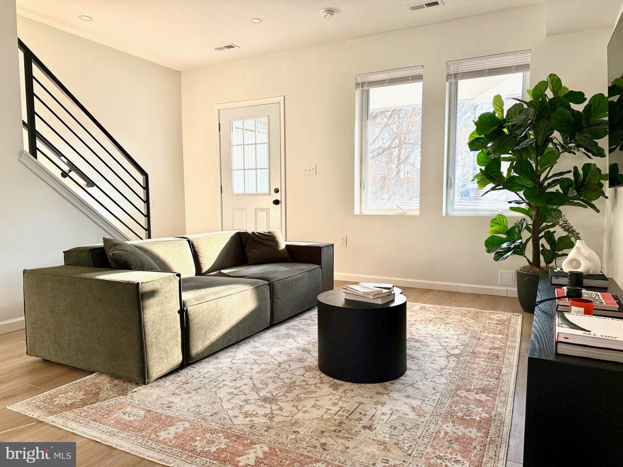 5326 9th Street Northwest Washington, DC 20011 - Photo 4 of 38 a living room with furniture and a potted plant