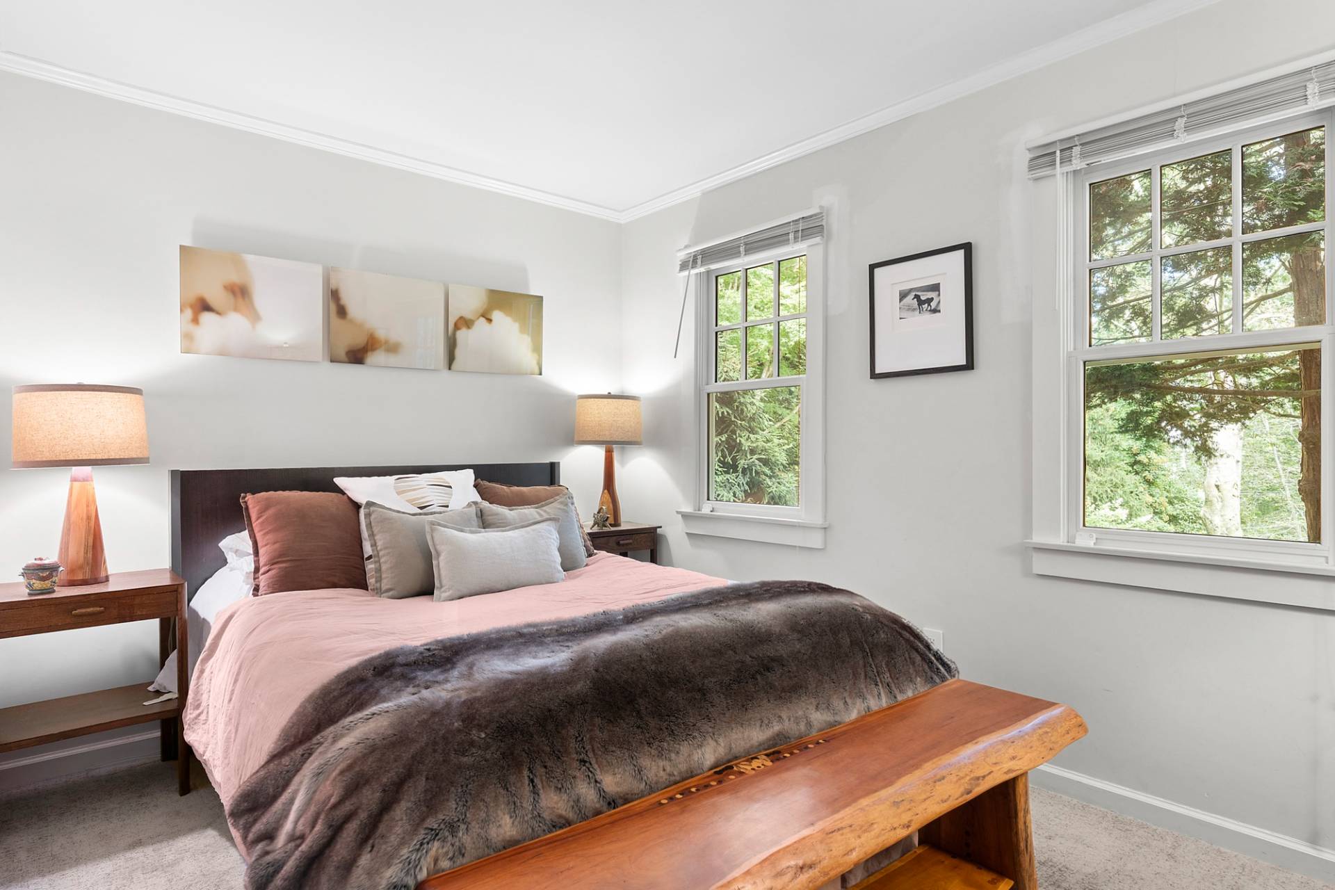 229 Water Mill Towd Road Water Mill, NY 11976 - Photo 21 of 35 a bedroom with a bed a window and a lamp