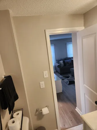 a living room with furniture