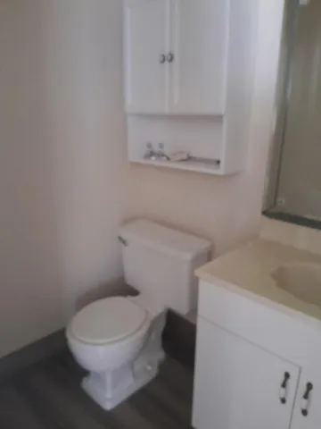 a white toilet sitting next to a bathroom sink