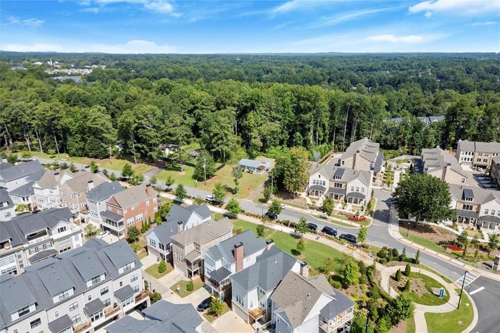 293 Thompson Street Alpharetta, GA 30009 - Photo 55 of 71 an aerial view of residential houses with outdoor space