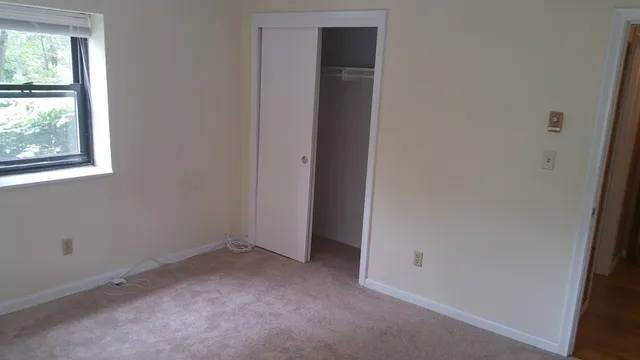 an empty room with a window