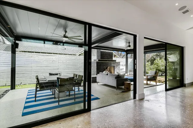 a living room with furniture and a couch