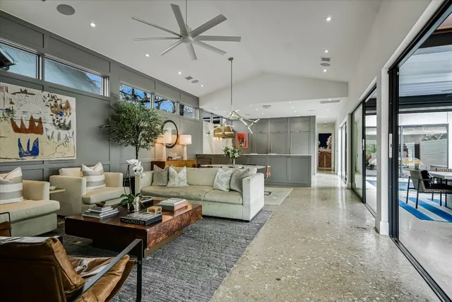 a kitchen with a stove and a refrigerator