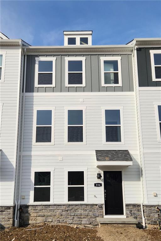 a front view of a building