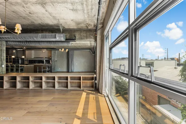 a view of a large window with an outdoor space