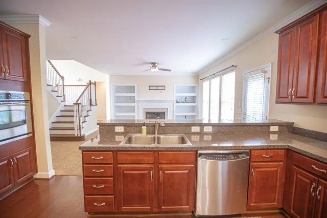 a view of an empty room and entryway