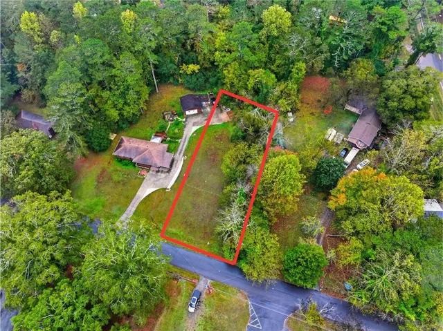 an aerial view of a house
