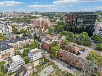 an aerial view of a city