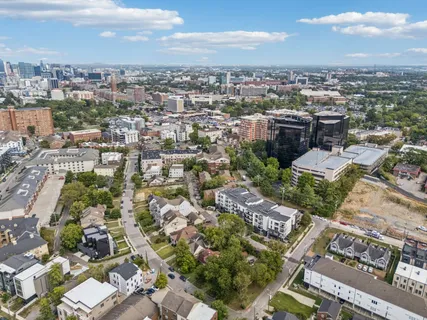 an aerial view of a city