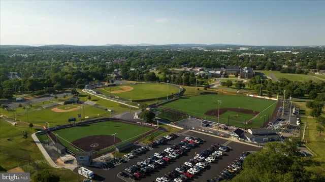 an aerial view of a football ground