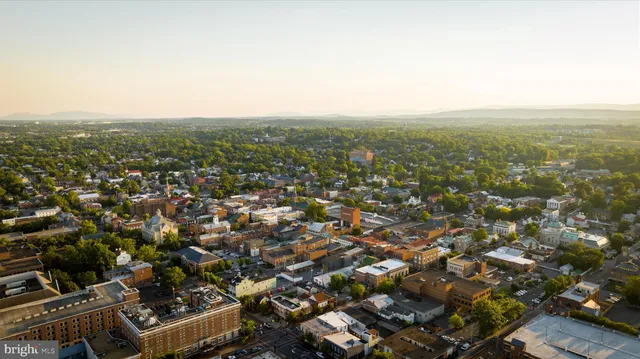 a view of street with sitting area