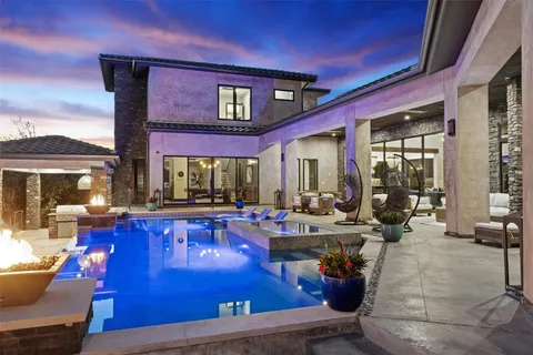 a view of a chairs in a patio