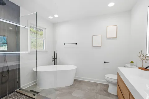 a bedroom with a bed and a closet