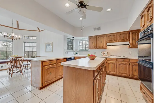 a kitchen with stainless steel appliances granite countertop a sink and dishwasher a refrigerator with wooden cabinets