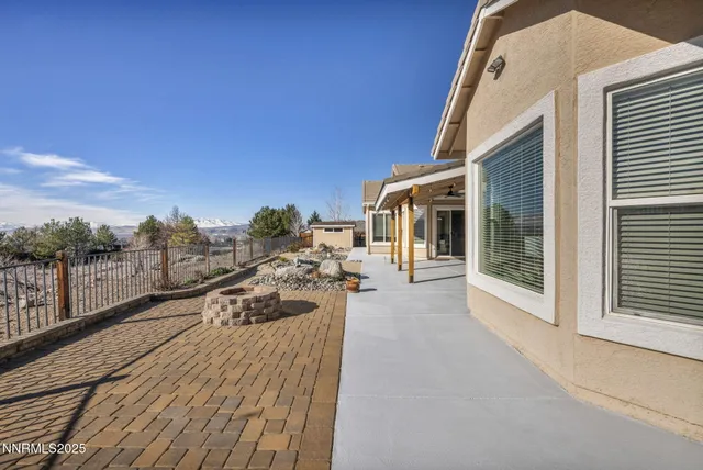 a view of a balcony with an outdoor space