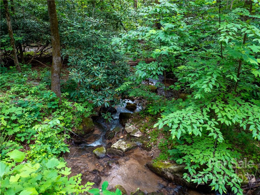 Lot 2072 Anthony Court Mill Spring, NC 28756 - Photo 11 of 17 a backyard of a house with lots of green space and a fountain