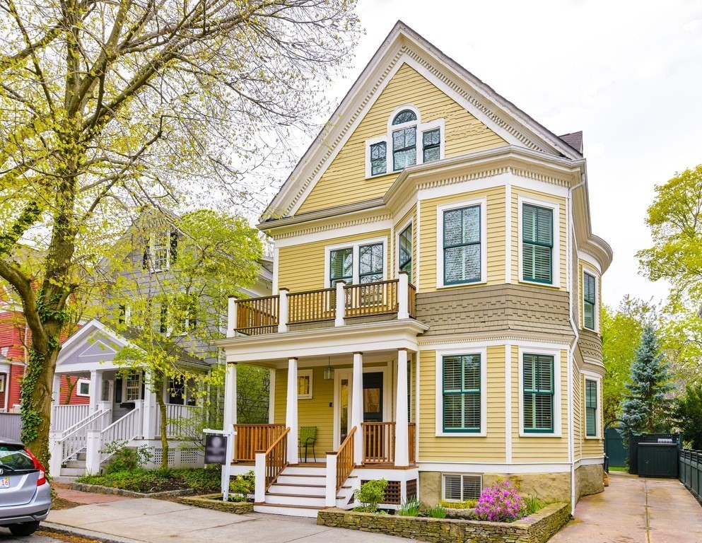 a front view of a residential houses