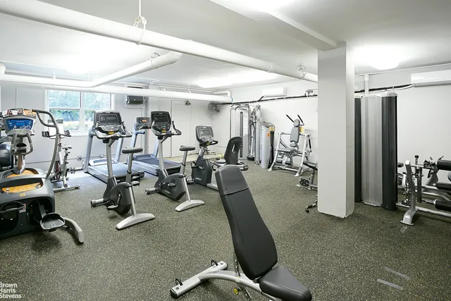 a living room with large window