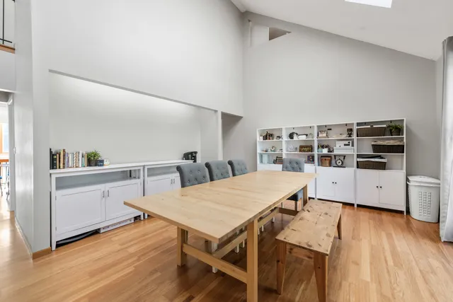 a kitchen with sink cabinets and window