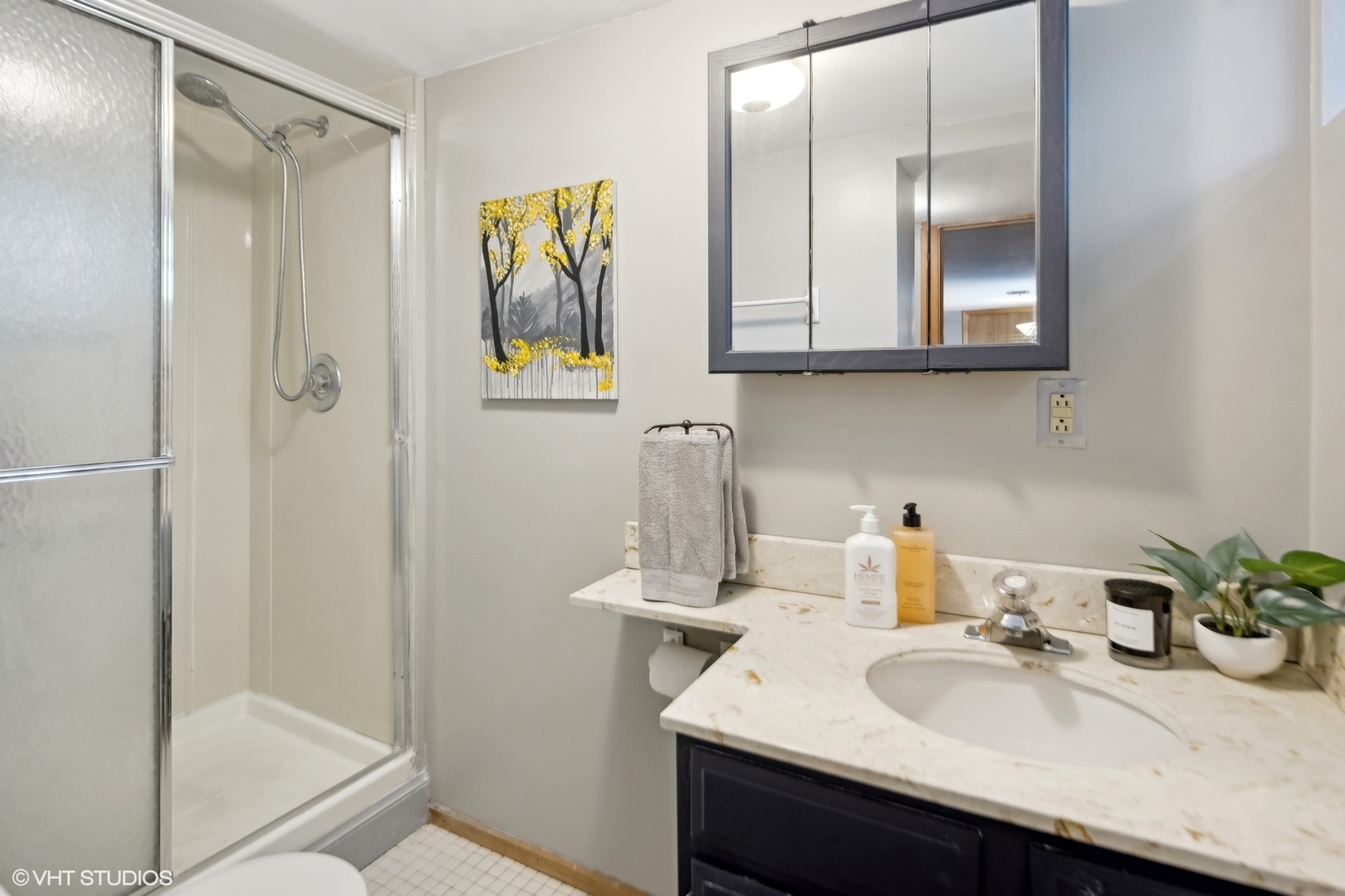 250 East Harrison Road Lombard, IL 60148 - Photo 27 of 32 a bathroom with a sink and a mirror